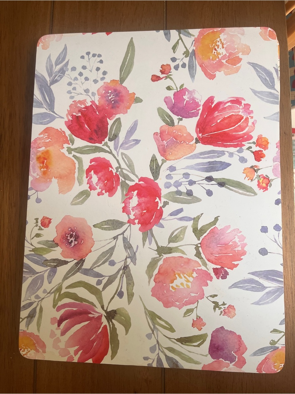 Set of 4- watercolor floral placemats